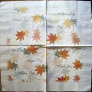 Салфетка листики maple leaf код ТС0041, трехслойная, размер 33х33 см.