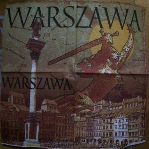 Салфетка города: Варшава код ТС0248, трехслойная, размер 33х33 см.