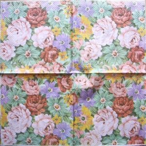 Салфетка цветочный фон код ТС0633, трехслойная, размер 33х33 см.