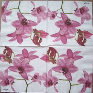 Салфетка орхидея дендробиум код ТС0746, трехслойная, размер 33х33 см.