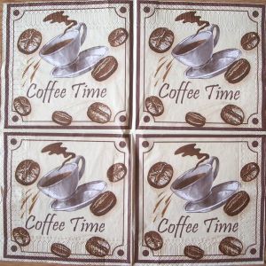 Салфетка coffee time код ТС0766, трехслойная, размер 33х33 см.