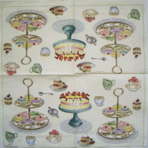 Салфетка десерты код ТМ0870(б), трехслойная, размер 25*25 см.