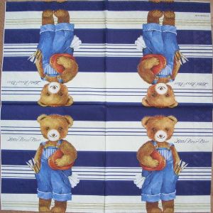Салфетка Little Bear Blue код ОС0896, трехслойная, размер 33х33 см.