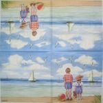дети смотрят на море