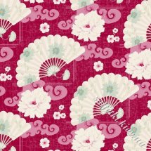 Piece of fabric Tilda 50*55 cm Chinese fans Red