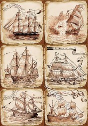 Декупажна карта - Старовинні кораблі SE016, формат А3, 60 г/м2