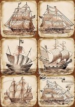 Декупажна карта - Старовинні кораблі SE019, формат А3, 60 г/м2