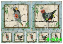 Декупажна карта - пташки 4-584, формат А4, 60 г/м2