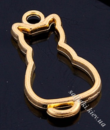 Підвіска металева Котик контур (колір - золото )