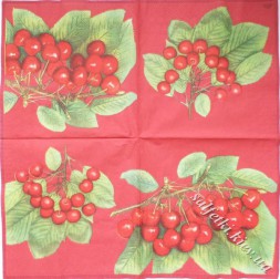 Серветка red cherries червона 33 х 33 см (ТС3603(а))