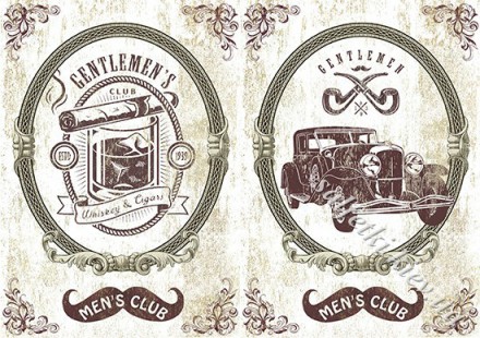 Декупажна карта - men&#039;s club MT014, формат А4, 60 г/м2