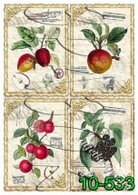 Декупажна карта - фрукти та ягоди 10-533, формат А4, 60 г/м2