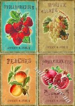 Декупажна карта - фрукти та ягоди NT020, формат А4, 60 г/м2