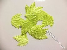 Набір декоративних листочків 10 шт з тканини САЛАТОВИЙ 1,8 х 1,8 см