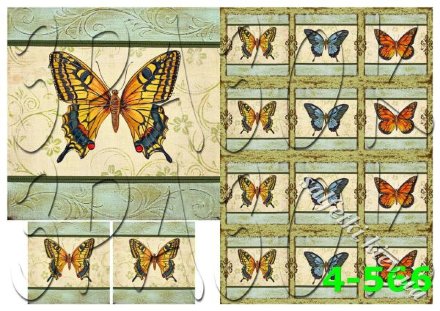 Декупажна карта - метелики 4-566, формат А4, 60 г/м2