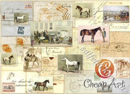 Декупажна карта - Поговоримо про коней, формат А4, 45 г/м2