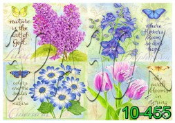 Декупажна карта - квіти та метелики 10-455, формат А4, 60 г/м2
