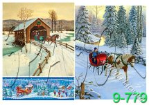 Декупажна карта - новорічна 9-779, формат А4, 60 г/м2