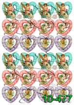 Декупажна карта - серця-валентинки 10-477, формат А4, 60 г/м2