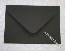 Конверт із матового дизайнерського паперу 110 г/м2. Колір чорний. Розміри конверта 16,2 х 11,3 см.