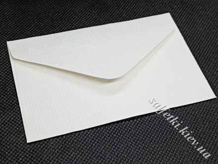Міні-конверт 10,5 х 7 см фактурний білий