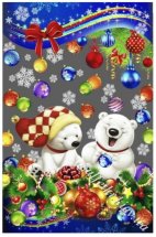 Пакетик для конфет и подарков новогодний &quot;Белые медведи&quot; 20х30 см.