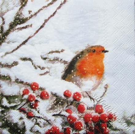 robin in snow 33 х 33 см (пачка)