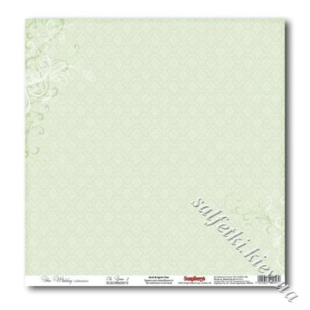 Бумага для скрапбукинга Свадебная коллекция - нежно-зеленый 2