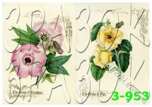 Декупажна карта - квіти 3-953, формат А4, 60 г/м2