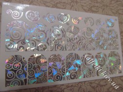 Фольгированный слайдер 58 серебро битое стекло