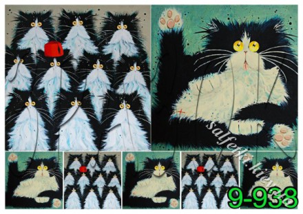 Декупажна карта - коти 9-938, формат А4, 60 г/м2