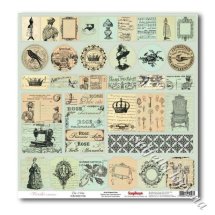 Бумага для скрапбукинга серия Версаль - Карточки Монетный двор