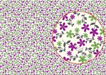 Декупажна карта - фон дрібні квіточки фуксія-зелений BG108, формат А4, 60 г/м2