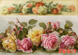 Декупажна карта - троянди бордюр FS019, формат А4, 60 г/м2