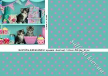 Декупажна карта - кошенята на поличках (для скриньки) PT038, формат А4, 60 г/м2