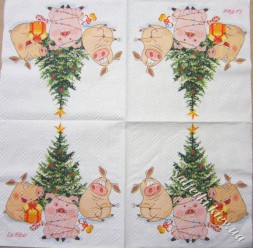 три поросенка новогодние  33 х 33 см