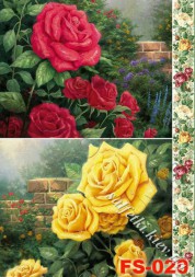 Декупажна карта - троянди у саду FS020, формат А4, 60 г/м2