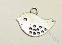 Підвіска металева Пташка 13 х 16 мм (колір - срібло)