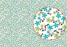 Декупажна карта - фон дрібні квіточки блакитний-зелений BG109, формат А4, 60 г/м2