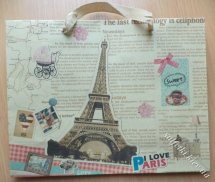Пакет бумажный из крафт-бумаги &quot;I love Paris&quot; 27х34 см