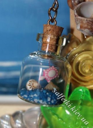 Мини-бутылочка из стекла с пробкой Кубик