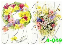 Декупажна карта - квіти 4-049, формат А4, 60 г/м2