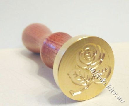Печатка Троянда на стеблі st-018 з ручкою