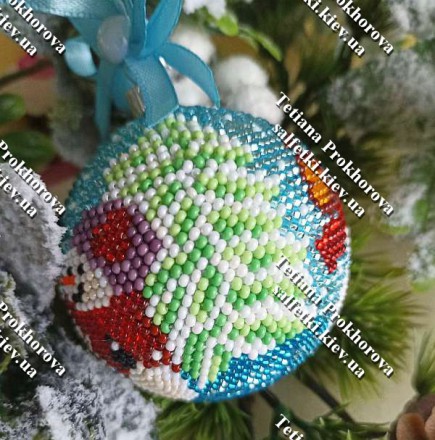 Новорічна кулька на ялинку &quot;Два сніговичка&quot; 6 см