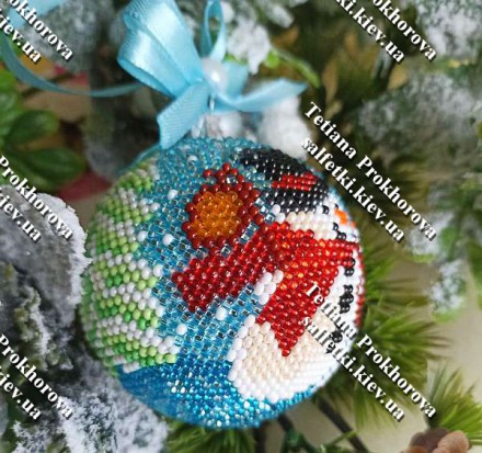 Новорічна кулька на ялинку &quot;Два сніговичка&quot; 6 см