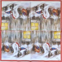 Серветка новорічний гномик 33 х 33 см (ТС3177)