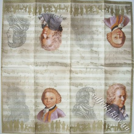 Серветка Моцарт кремова (хусточка 21 х 21 см) (ТП0204(б))