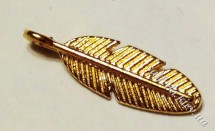 Підвіска металева Перо 21 х 7 мм (колір - золото )