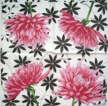 Серветка червоні жоржини 33 х 33 см (ТС2592)