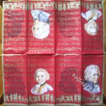 Серветка Моцарт червона (хусточка 21 х 21 см) (ТП0204(в))